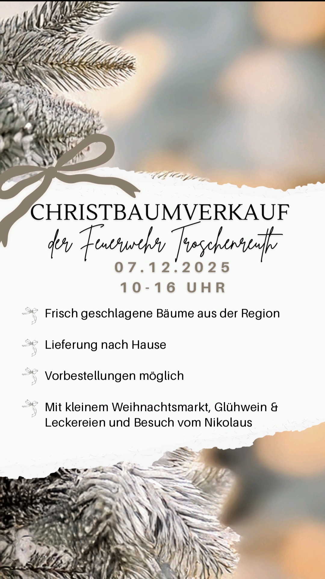Christbaumverkauf am Feuerwehrhaus Troschenreuth