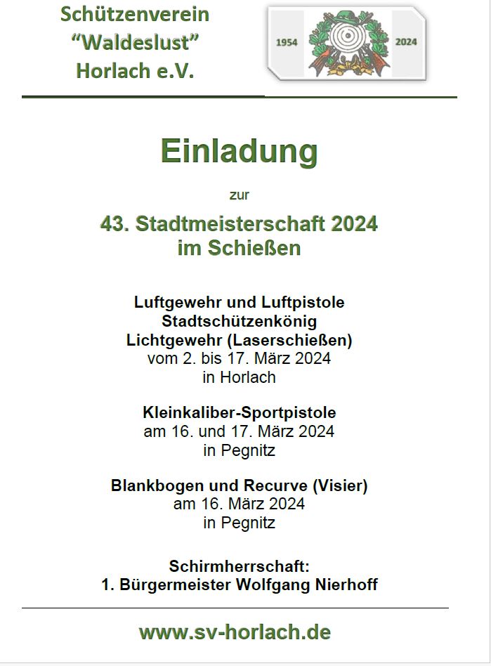 43. Stadtmeisterschaft im Schießen